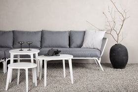 ROXO Hörngrupp med soffbord vit/grå
