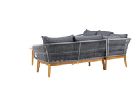 Chania hjørnesofa med sofabord - grå / akasie