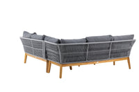 Chania hjørnesofa med sofabord - grå / akasie