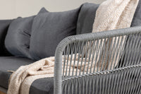 Chania hjørnesofa med sofabord - grå / akasie