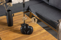 Chania hjørnesofa med sofabord - grå / akasie