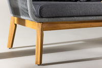 Chania hjørnesofa med sofabord - grå / akasie