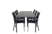 Break spisebord - sort alu / sort aintwood - 205*90 + Parma karmstol