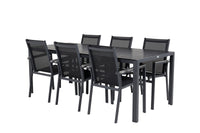 Break spisebord - sort alu / sort aintwood - 205*90 + Parma karmstol