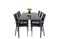 Break spisebord - sort alu / sort aintwood - 205*90 + Parma karmstol