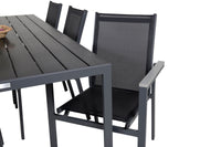 Break spisebord - sort alu / sort aintwood - 205*90 + Parma karmstol