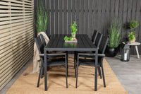 Break spisebord - sort alu / sort aintwood - 205*90 + Parma karmstol