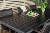 Break spisebord - sort alu / sort aintwood - 205*90 + Parma karmstol