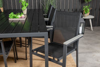 Break spisebord - sort alu / sort aintwood - 205*90 + Parma karmstol