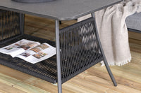 BERLIN Hjørnegruppe med sofabord sort/grå