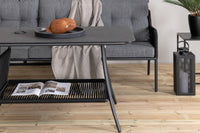 BERLIN Hjørnegruppe med sofabord sort/grå