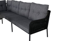 BERLIN Hjørnegruppe med sofabord sort/grå