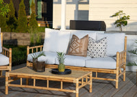 CANE 3-seters sofa natur / lys grå