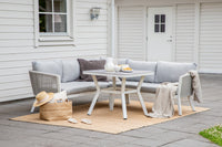 VIRYA Hjørnegruppe med sofabord hvid/grå