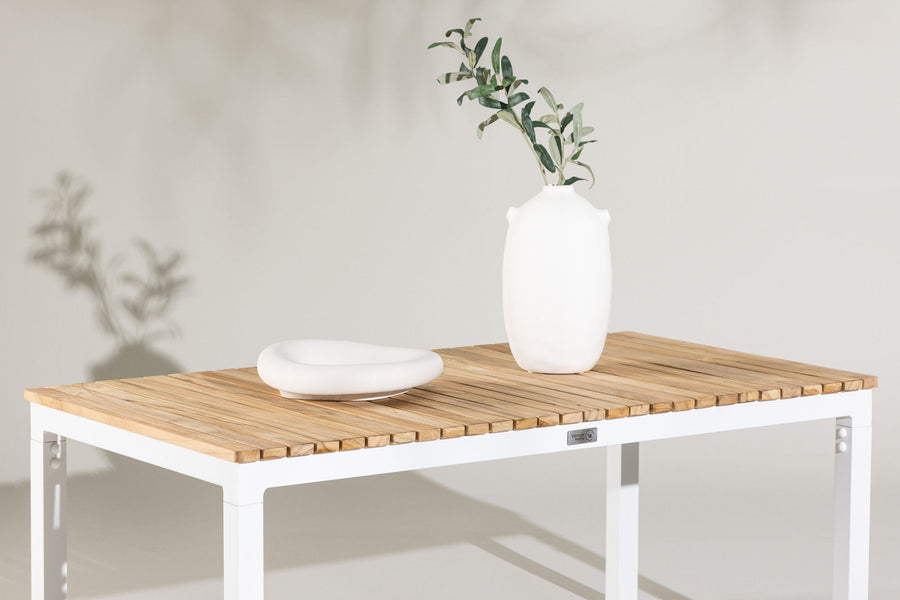 Brasilia soffbord - vit / teak