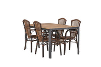 Break spisebord 95*150 - sort / alu + Galera spisebænk - brun / alu