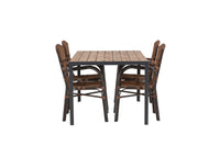 Break spisebord 95*150 - sort / alu + Galera spisebænk - brun / alu