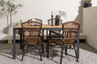 Break spisebord 95*150 - sort / alu + Galera spisebænk - brun / alu