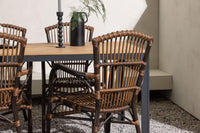 Break spisebord 95*150 - sort / alu + Galera spisebænk - brun / alu