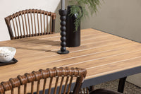 Break spisebord 95*150 - sort / alu + Galera spisebænk - brun / alu