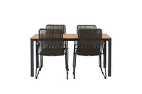 Break spisebord 95*150 - sort / alu + Bois spisebænk - sort / gråbrun