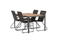 Break spisebord 95*150 - sort / alu + Bois spisebænk - sort / gråbrun