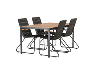 Break spisebord 95*150 - sort / alu + Bois spisebænk - sort / gråbrun