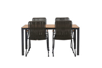 Break spisebord 95*150 - sort / alu + Bois spisebænk - sort / gråbrun