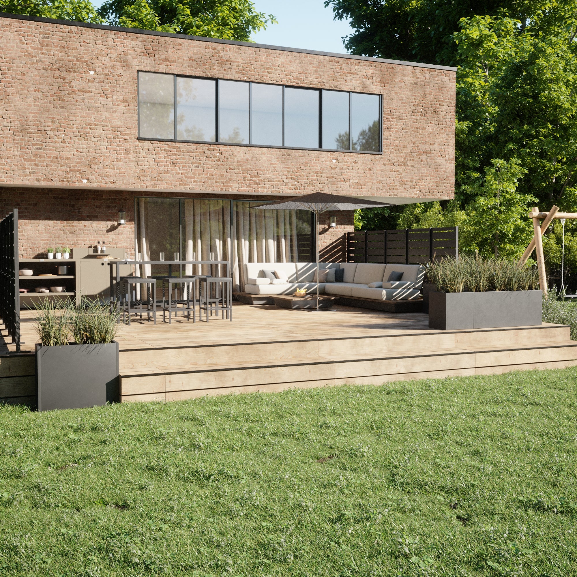 MODERN Entrétak 130cm svart