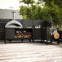 UMAMI udendørskøkkenpakke, vaskemodul, hjørnemodul, modul 3, sort