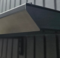 MODERN entrétak, L400 x D85 x H27,5 cm, sort