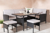 KNOCK Hjørnegruppe med sofabord svart/grå