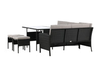 KNOCK Hjørnegruppe med sofabord svart/grå