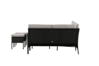 KNOCK Hjørnegruppe med sofabord svart/grå