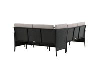 KNOCK Hjørnegruppe med sofabord svart/grå