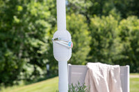 BREKKI Madgruppe inkl. parasol hvid/grå