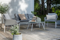 SPOGA Soffgrupp med soffbord vit/grå