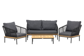 Ensemble canapé Andorra avec table basse - noir / gris