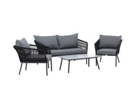 Lindos sofa gruppe med sofabord - svart / grå