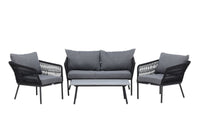 Lindos sofa gruppe med sofabord - svart / grå