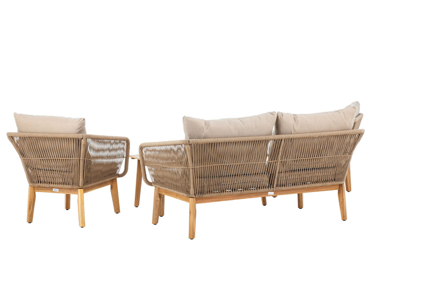 Chania sofa gruppe med sofabord - latte / akacie