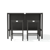 Umami modul 2 med barbord og 2 barstole, sort/rustfrit