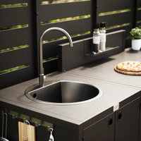 UMAMI udendørs køkkenpakke, vaskemodul, modul 1 og modul 2, sort