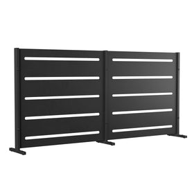 RAMA brise-vue 2 sections bas, noir, L160 x P30 x H80 cm