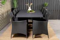 Marbella spisebord 160/240*100 - sort + Knick armstol - sort