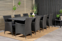 Marbella spisebord 160/240*100 - sort + Knick armstol - sort