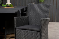 Marbella spisebord 160/240*100 - sort + Knick armstol - sort