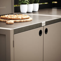 Specialpris UMAMI udendørs køkken modul 1 + 2 inkl. overtræk, beige/rustfrit stål