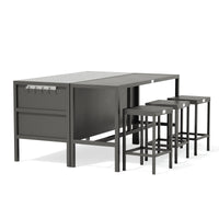 Umami modul 3 med barbord og 3 barstole, sort/rustfrit
