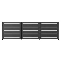 RAMA indsyningsbeskyttelse 3 sektioner lav, sort, L240 x D30 x H80 cm